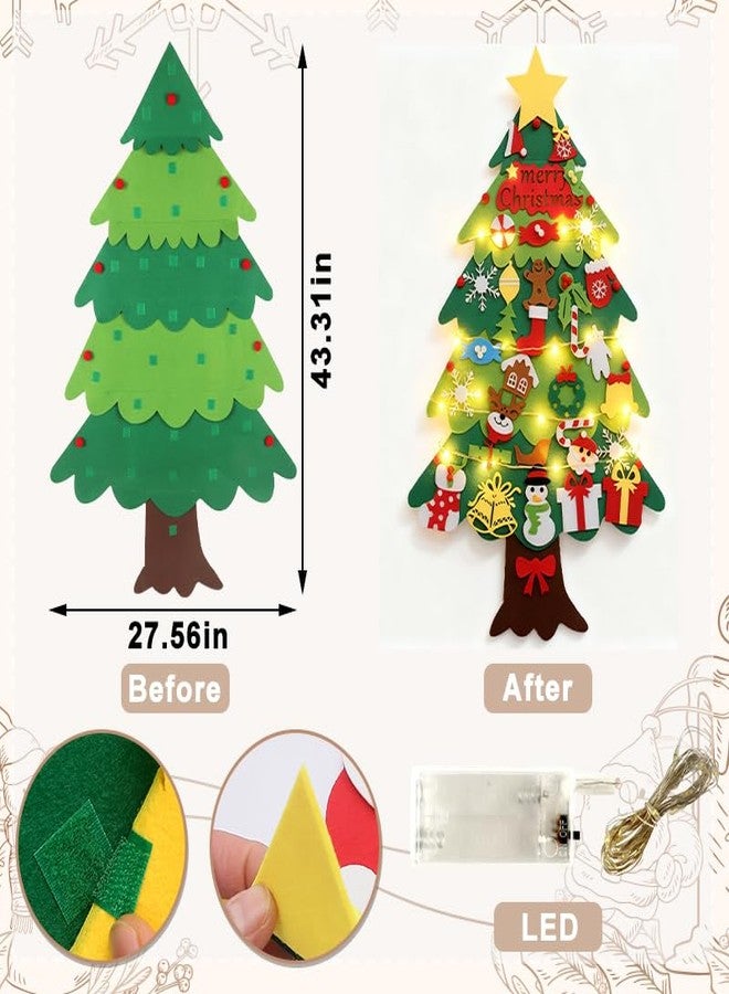 ABTOLS DIY Felt Christmas Tree with 33pcs Ornaments, Montessori Wall Hanging Xmas Tree Decorations kit Xmas Gifts for New Year Handmade Christmas Door Wall Hanging Decorations - Image 3